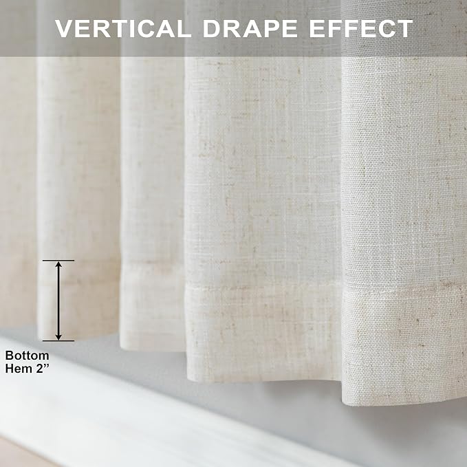 Ivory Cream Colored Curtains 5 FT Wide by 84 Inches Long - Image 6