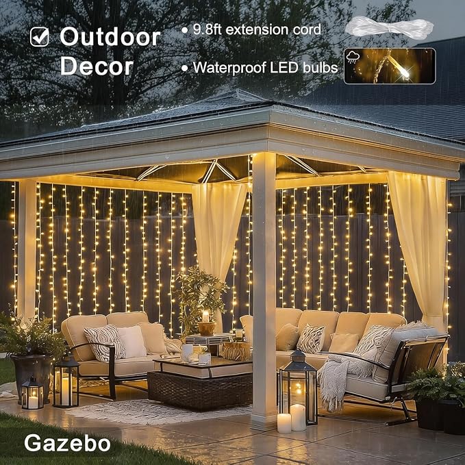 JMEXSUSS 900 LED Curtain Lights, Outdoor String Lights Indoor, 9.5x29.5ft | - Image 4