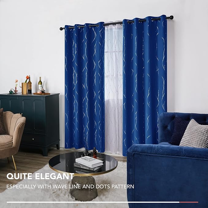 Deconovo Living Room Curtains 63 Inches Long, Thermal Insulated, Room Darkening - Image 4