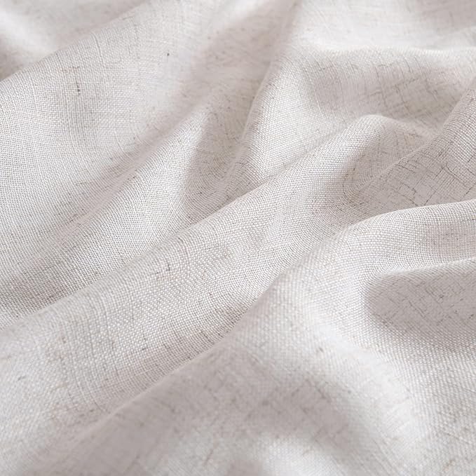 MIULEE White Short Linen Curtains 52x45 Inch Length 2 Panels - Image 4