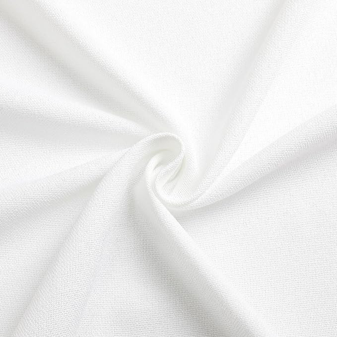 Tollpiz Short Linen Curtain Bedroom Rod Pocket Semi Sheer Curtains Burlap Light - Image 9