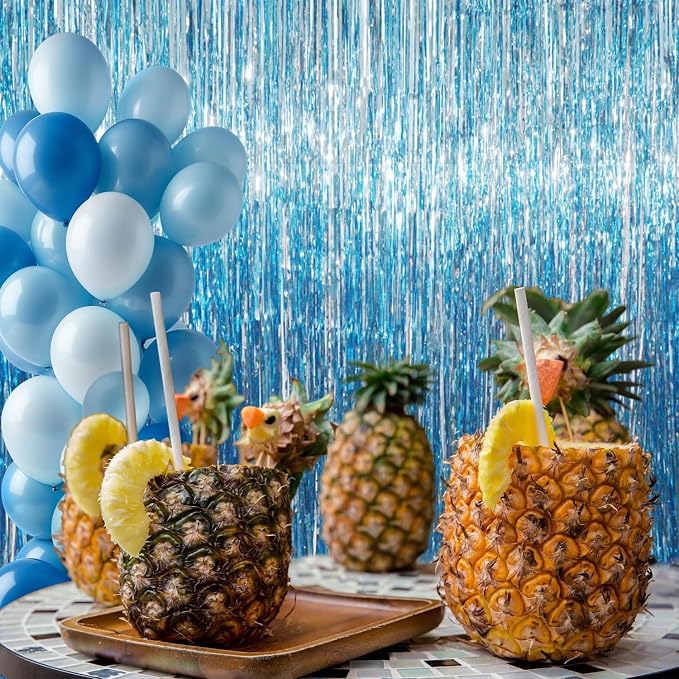 GOER 3.2 ft x 9.8 ft Metallic Tinsel Foil Fringe Curtains Party Photo Backdrop - Image 6