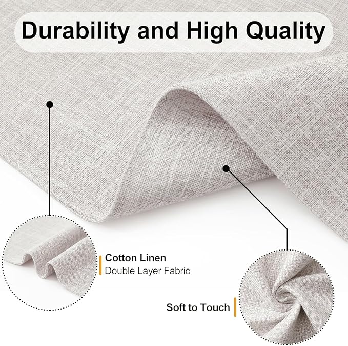 Homaxy Cloths Placemats for Dining Table Set of 6, Cotton Linen Blend Table Mats - Image 5