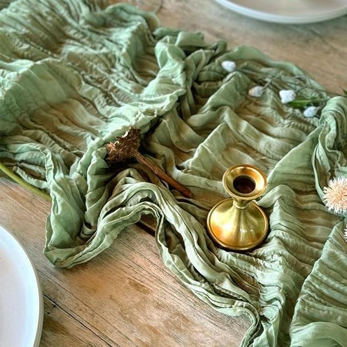 20Pack Sage Green Cheese Cloth Table Runner 20x120inch Gauze Table Runners | - Image 8