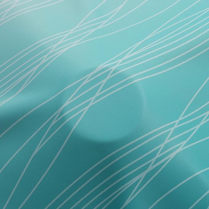 Teal and Greyish White Room Darkening Blackout Curtains 84 Inches Long - Image 8