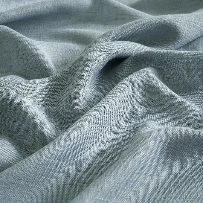 MIULEE Dusty Blue Linen Curtains 52x84 Inch Long - Image 3