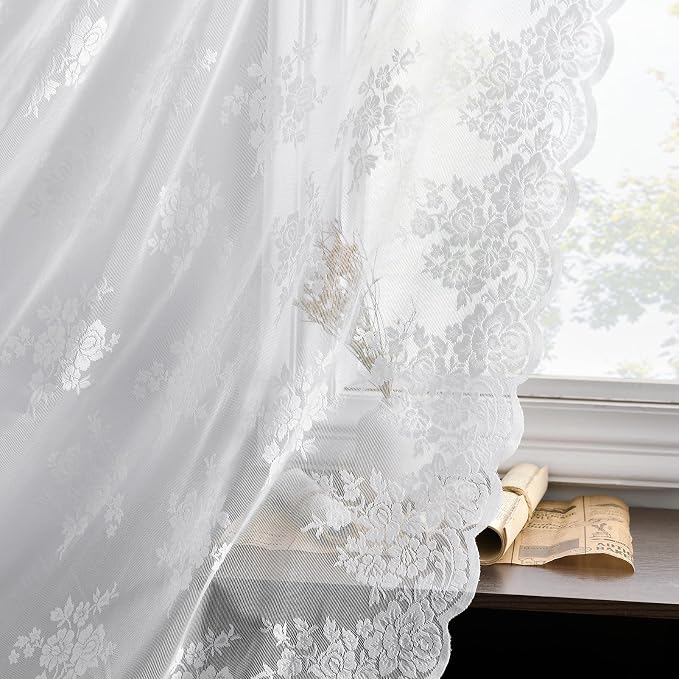 Kotile Short White Lace Curtains - Image 7