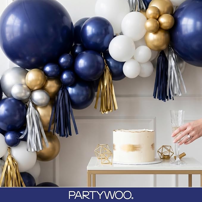 PartyWoo Navy Blue Balloons 155pcs Dark Blue Color 18 12 10 5 Inch | Balloons - Image 8
