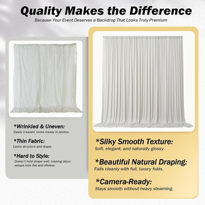 20ft×12ft Beige Backdrop Curtain - Image 4