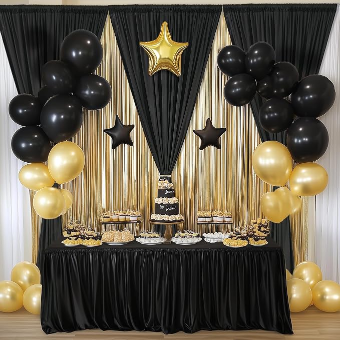 30×14ft Wrinkle Free Black Backdrop Curtain - Image 6