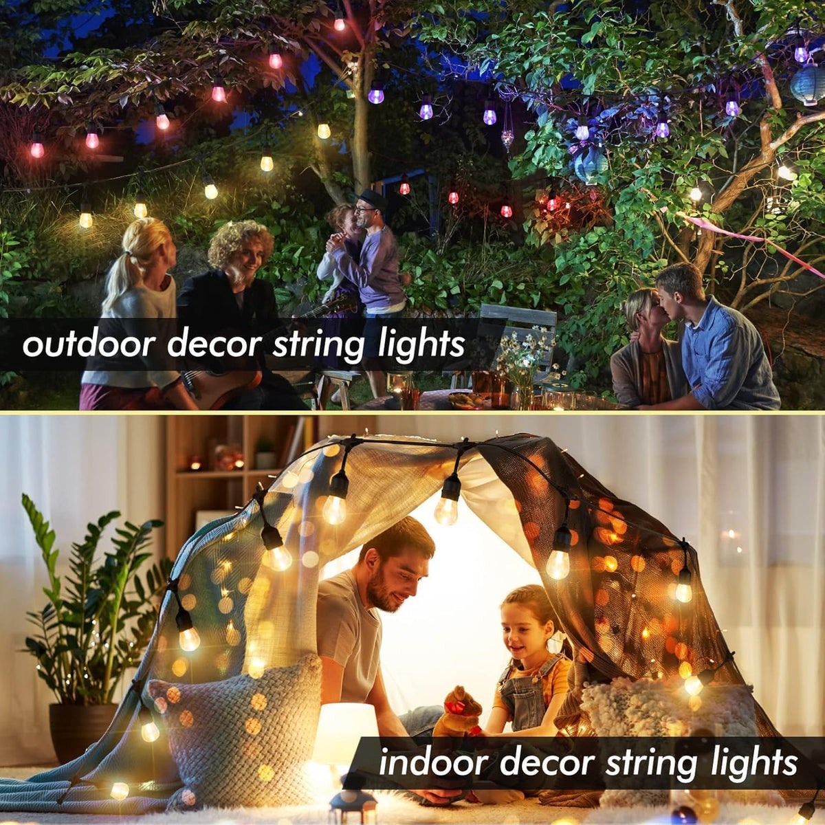 96FT Solar Outdoor String Lights, 30 Shatterproof Edison LED Bulbs, Dimmable RGB Color Changing Patio Lights with Remote, Waterproof Commercial Grade Fairy Lights for Garden, Yard