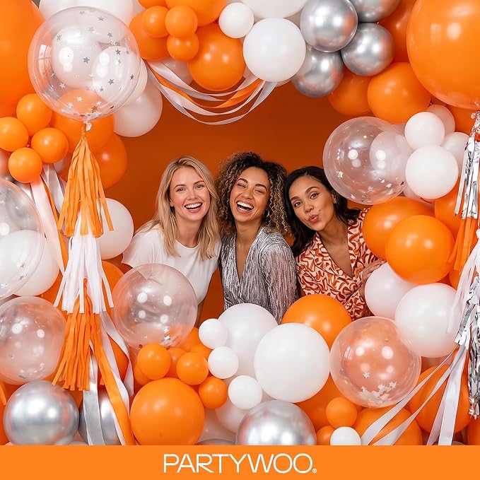 PartyWoo Orange Balloons 140pcs Fall Latex Helium Balloons Different Sizes | 18 - Image 5
