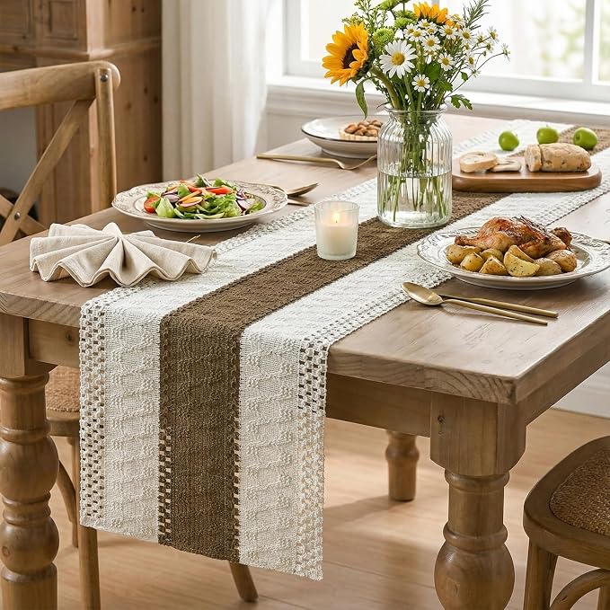 Artoid Mode Coffee Farmhouse Rustic Table Runner 12x48 Inch | Seasonal Holiday - Image 5