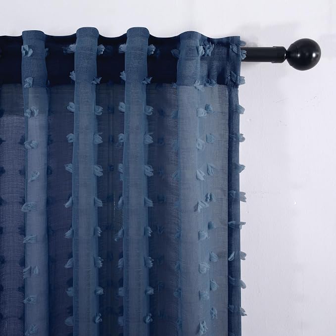 KOUFALL Navy Blue Boho Curtains - Image 6