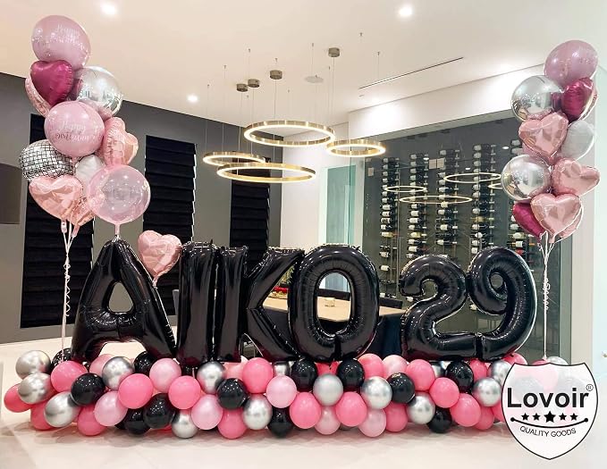 Lovoir 40 Inch Large Black Letter H Balloons Big Size Jumbo Mylar Foil Helium - Image 5