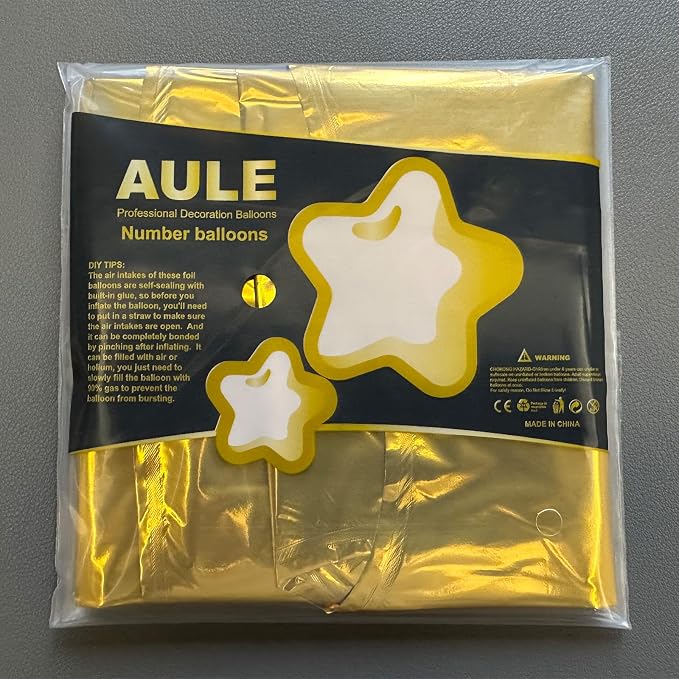 AULE 40 Inch Gold 40 Balloon Number Foil 0-9 Birthday Big Numbers | Birthday - Image 6