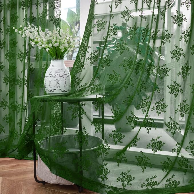 Kotile Emerald Green Sheer Curtains - Image 6