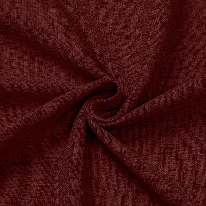 Tollpiz Short Linen Curtains Living Room Rod Pocket Semi Sheer Curtain Burlap - Image 9