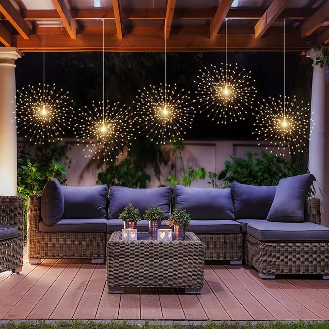 PXBNIUYA 4 Pack Starburst Sphere Lights, 200 LED Firework Lights, 8 Modes - Image 6