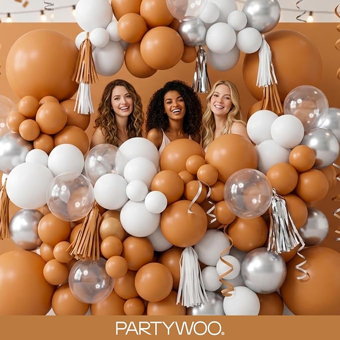PartyWoo Boho Neutral Light Brown Balloons 140pcs Coffee Color | 18 12 10 5 - Image 5