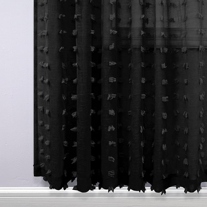 KOUFALL Black Sheer Curtains 90 Inches Long - Image 5