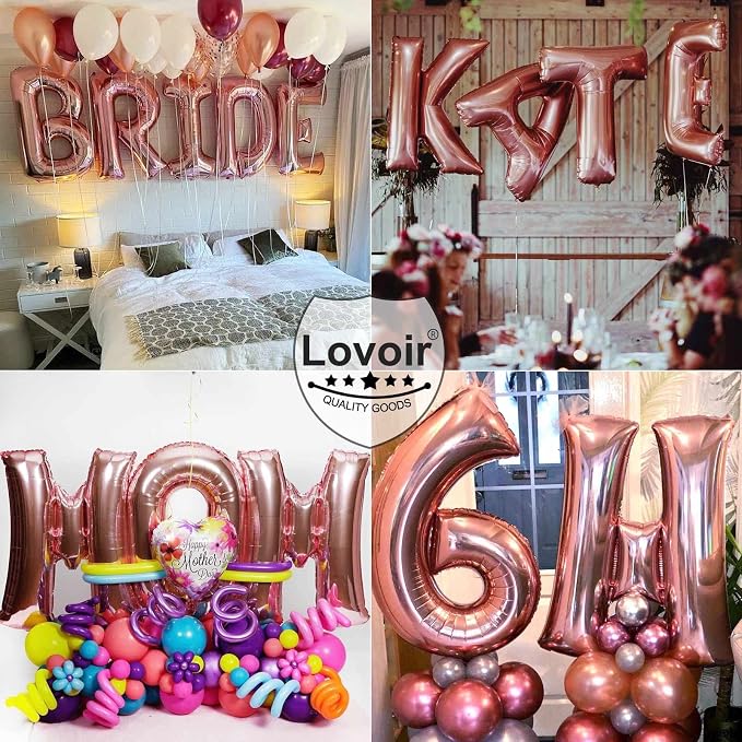 Lovoir 40 Inch Large Rose Gold Letter K Balloons Big Size Jumbo Mylar Foil - Image 7