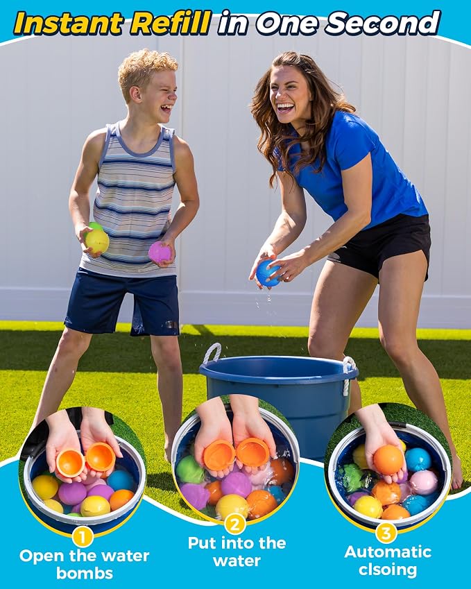 Tlitlimom 16Pcs Reusable Water Bomb Balloons, Pool Beach Toys - Image 3