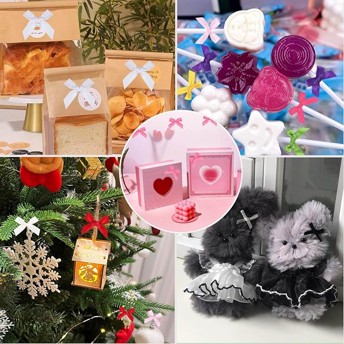 Red Mini Bows 1.57" 100PCS Small Satin Ribbon Bows - Image 7
