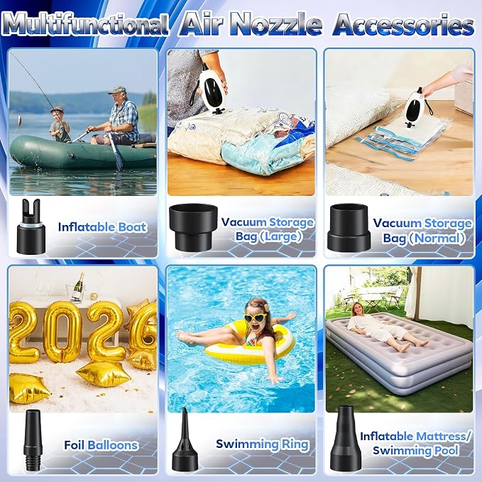 Electric Balloon Pump, 3-in-1 Portable Air Pump - Image 4