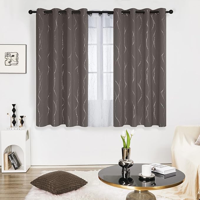 Deconovo Living Room Curtains 45 Inches Long, Thermal Insulated, Room Darkening - Image 2