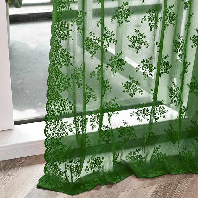 Kotile Emerald Green Sheer Curtains - Image 5