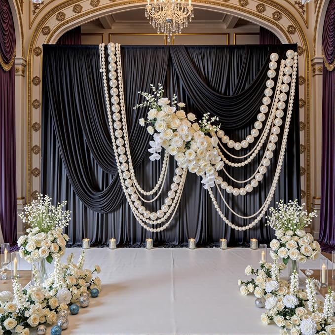 Wrinkle Free Black Backdrop Curtains - Image 3