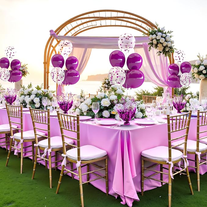 Purple Balloon Table Centerpiece Kit, 4 Sets Purple Balloon Stands - Image 2