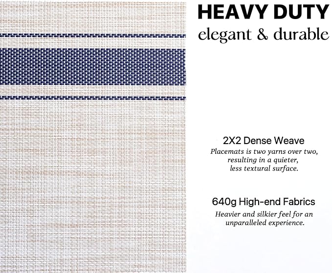LEXMORE Placemats Set of 8 Vinyl/Plastic Woven Place Mats - Image 3