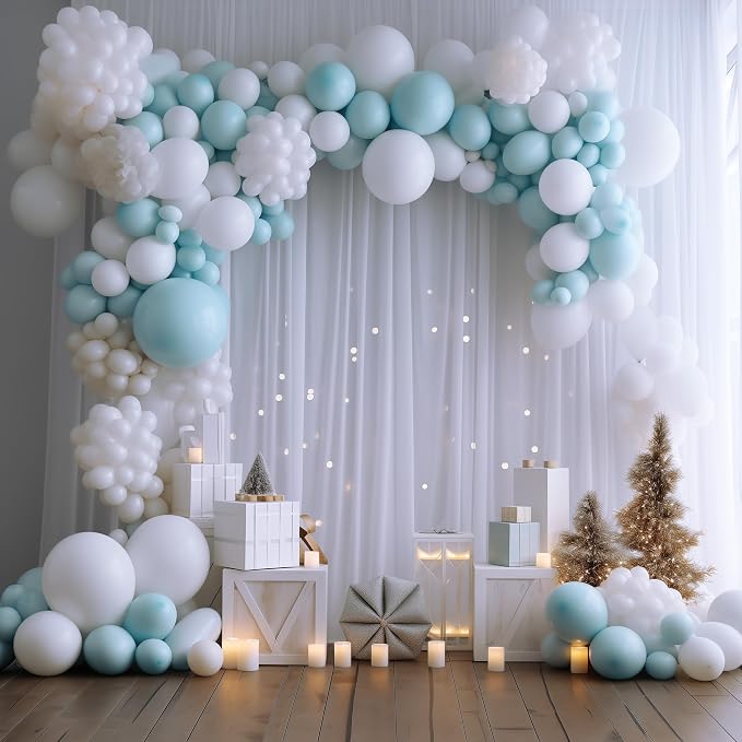 White Backdrop Curtain for Parties Backdrop Drapes, 4 Panel 5x8FT - Image 3