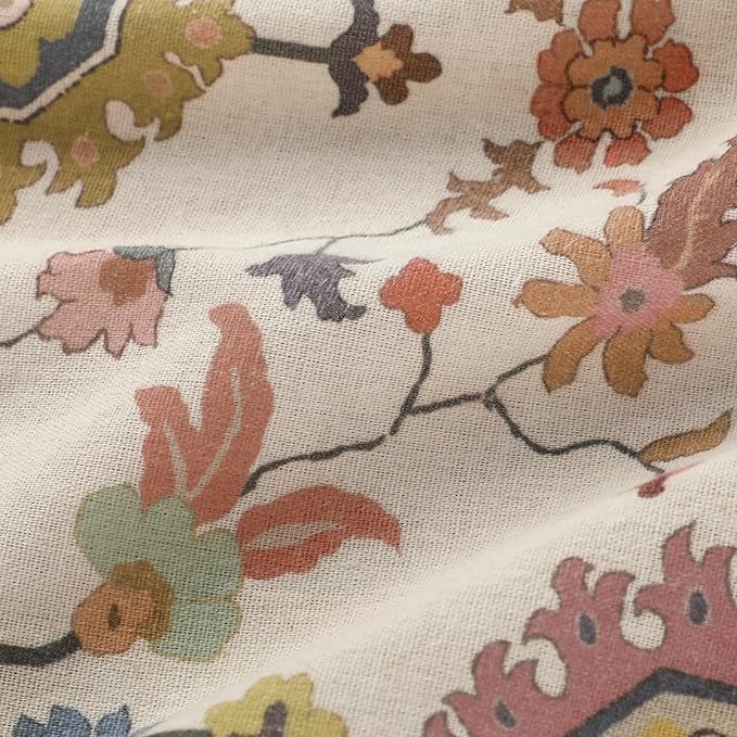 Boho Floral 100% Grommet Blackout Curtains 84 Inch 2 Panels | Colorful Bohemian - Image 4