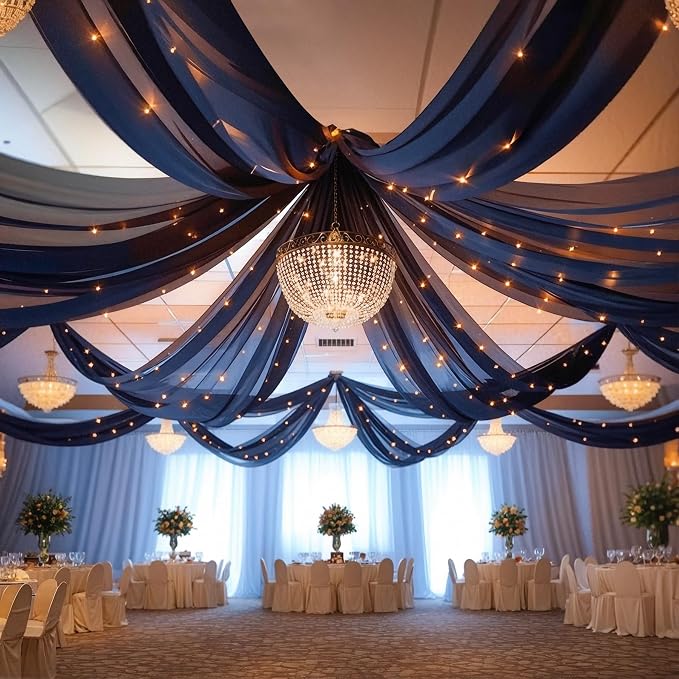 6 Panels Black Ceiling Drapes - Image 7