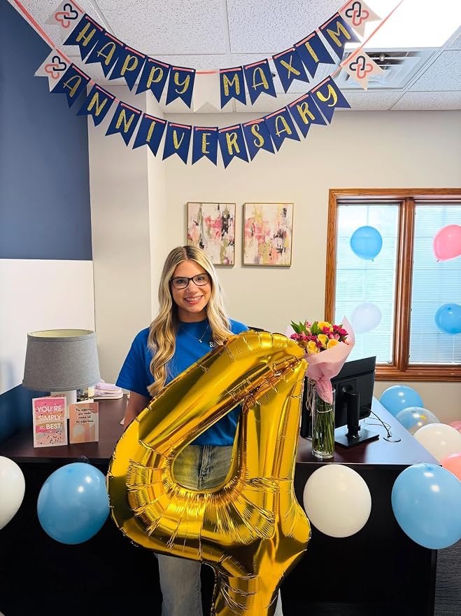 40 Inch Gold Number 4 Balloon Birthday Party Decorations - Image 3