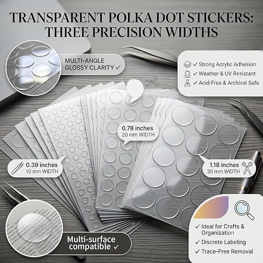 Glue Dots Double Sided 400 PCS, 0.79 Inch Clear Sticky Tack, Transparent - Image 4
