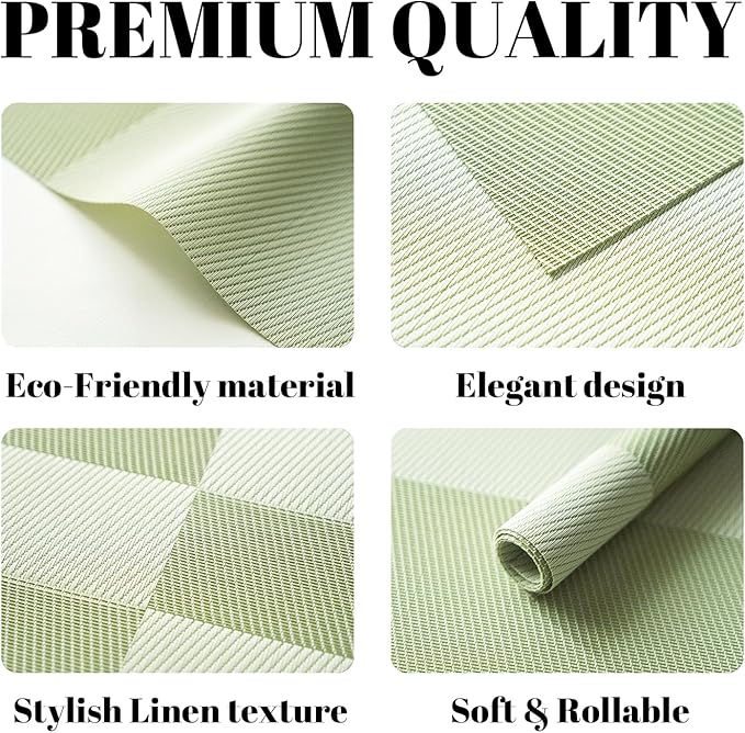 Placemats Set of 8 Vinyl/Plastic Woven Place Mats - Image 2