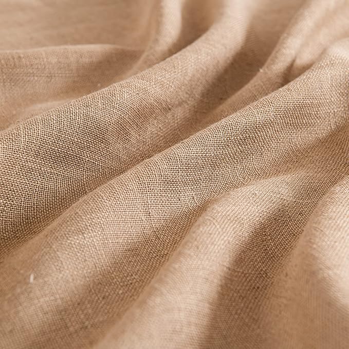 MIULEE Brown Linen Curtains 37x90 Inch Length 2 Panels - Image 4