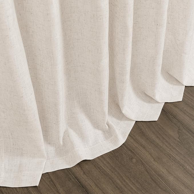 Extra Long Tan Beige Curtains 132 inch Length 2 Panels Set Back Tab Neutral - Image 6