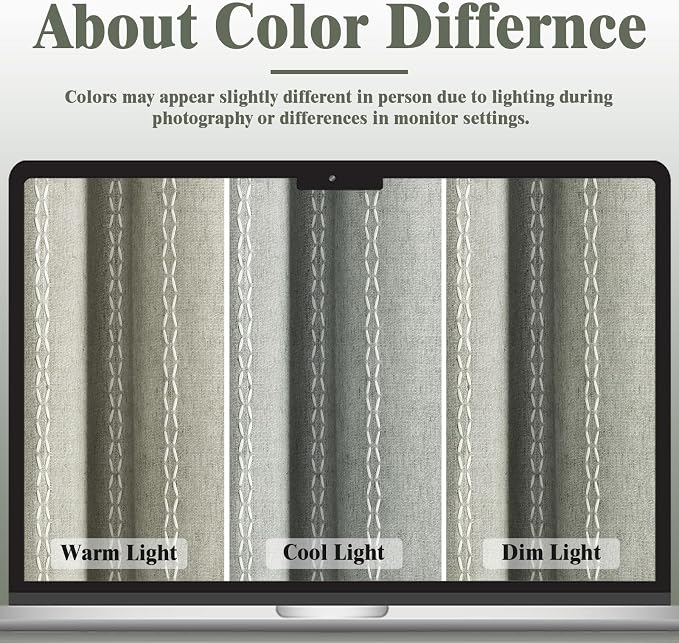 Sage Green Boho Blackout Curtains 84 Inch 2 Panels - Image 5