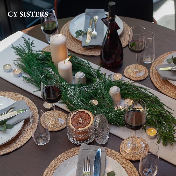 Woven Placemats Set of 4 Rattan Placemats Rectangle Natural Placemats Wicker - Image 5