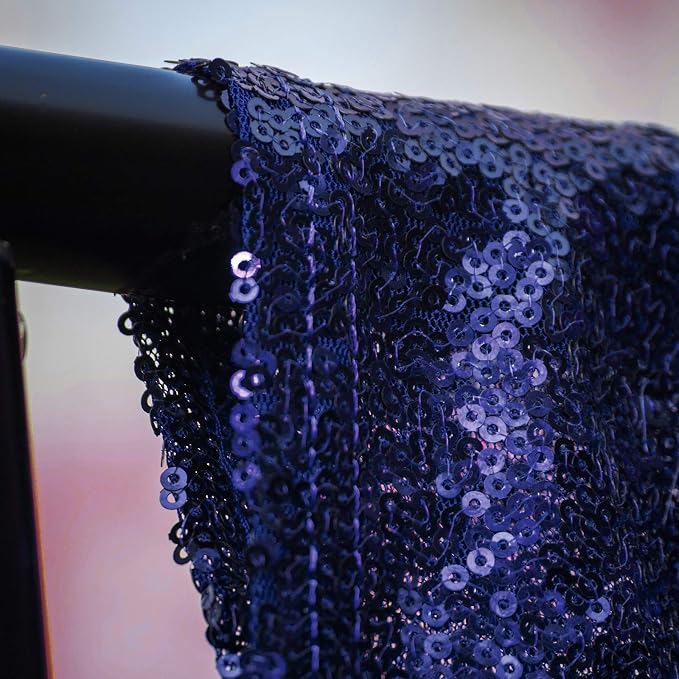 JYFLZQ Navy Blue Sequin Backdrop Curtains 2ft x 8ft 4 Panel Glitter Photo Booth - Image 4