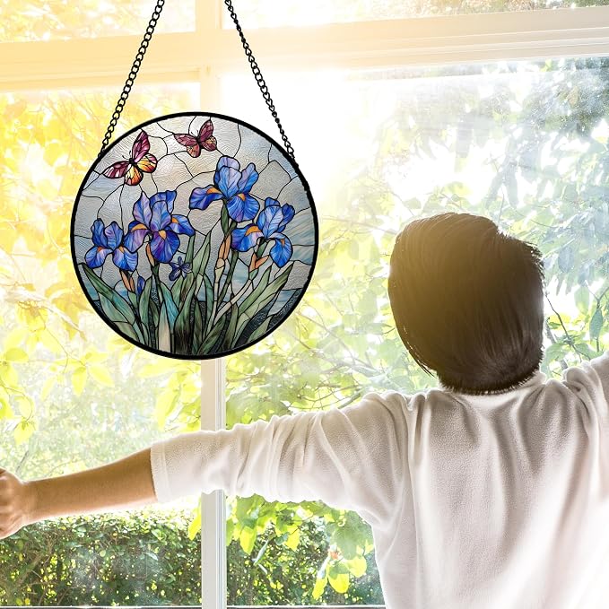 DASTOLL Stained Glass Window Hanging, and Mom 7.8 in - Image 2