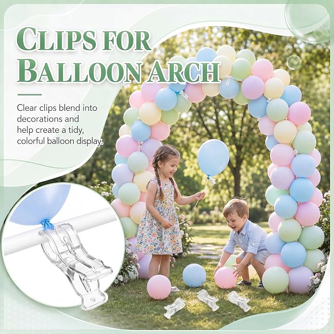50 Pack Large Balloon Arch Clips Plastic Transparent Backdrop Spring Clamps 3.5 - Image 5