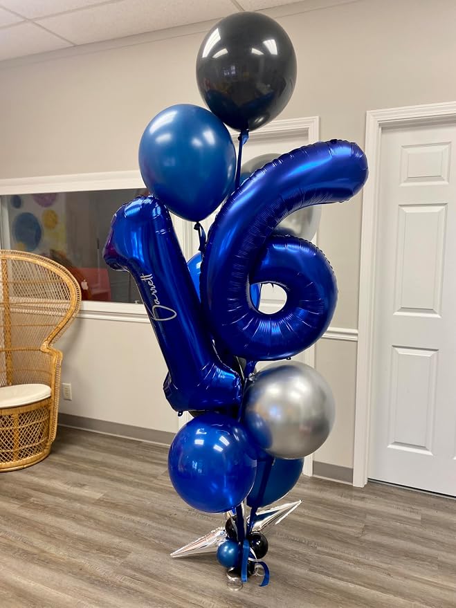 Night Blue Number 6 Balloon 40 Inch - Image 3