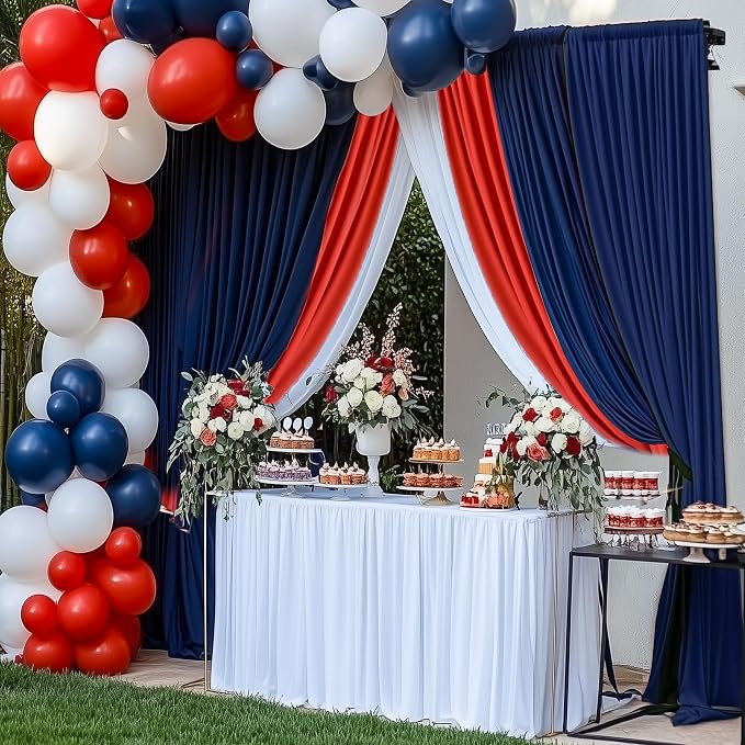 10×14ft Wrinkle Free Navy Blue Backdrop Curtain - Image 3