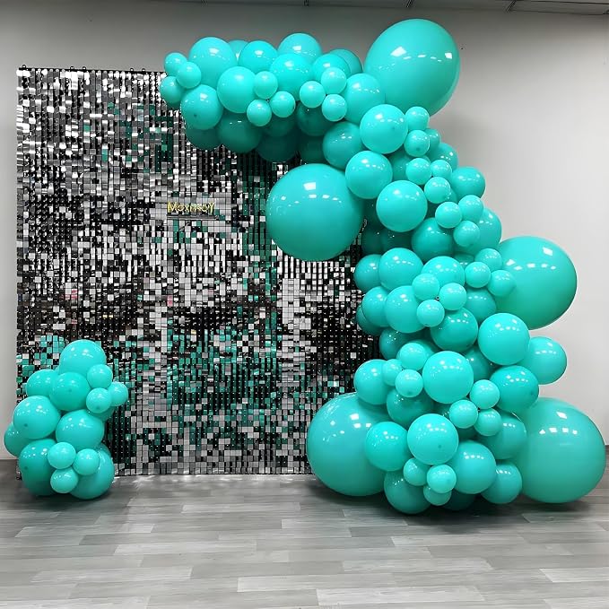 Awenztech 122pcs Teal Turquoise Latex Balloons in 18 12 10 5 inches | Wedding - Image 5
